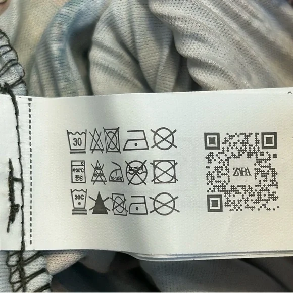 Zara multicolored abstract print pleated kimono sleeve wrap blouse top M NWOT - Picture 14 of 16